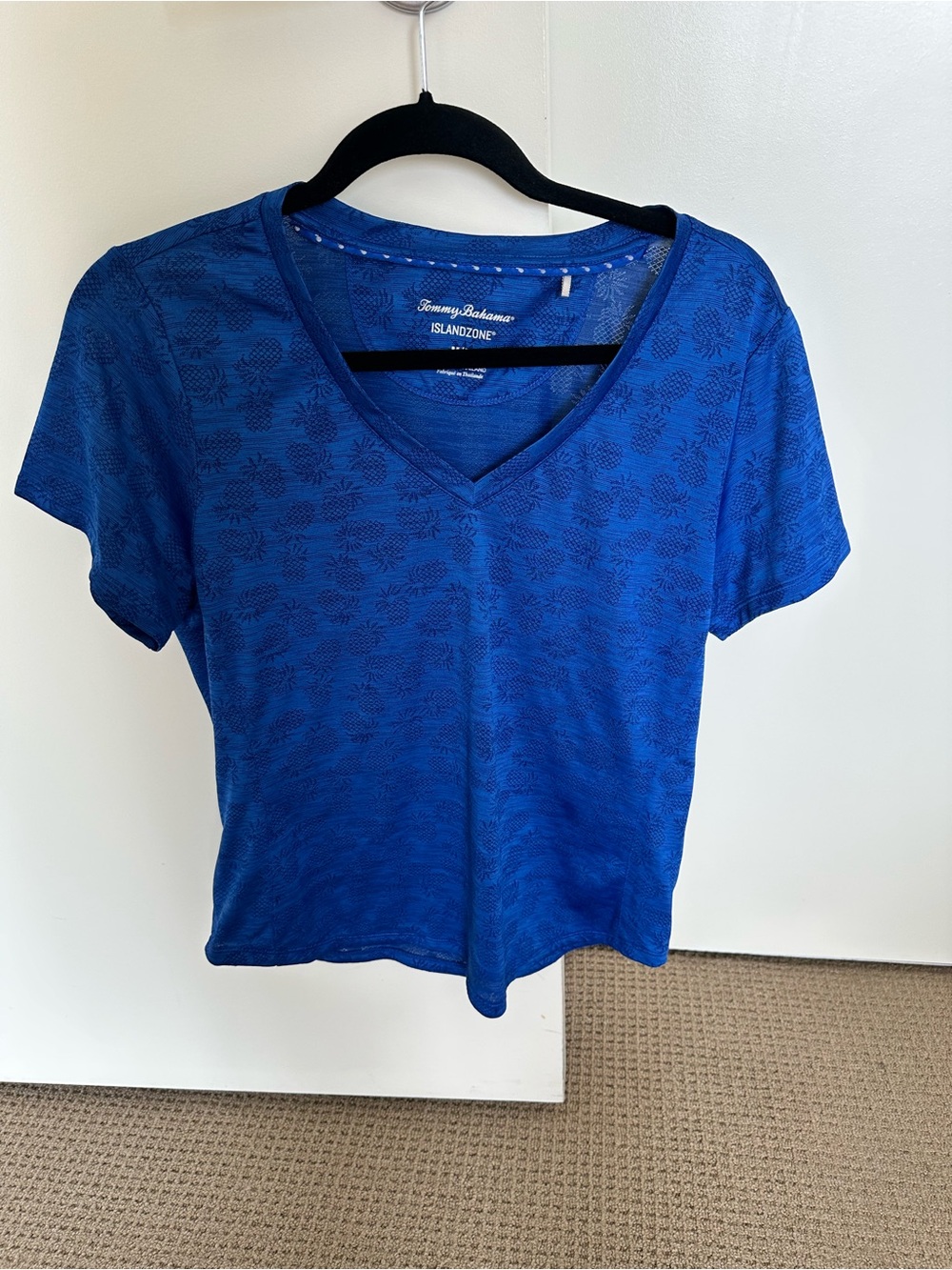 Tommy Bahama Royal Blue V-Neck Short Sleeve Top
